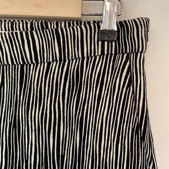 Max Mara Textured Zebra-Print Pants Sz 8 Black And White Cotton Academia preppy - Picture 2 of 10